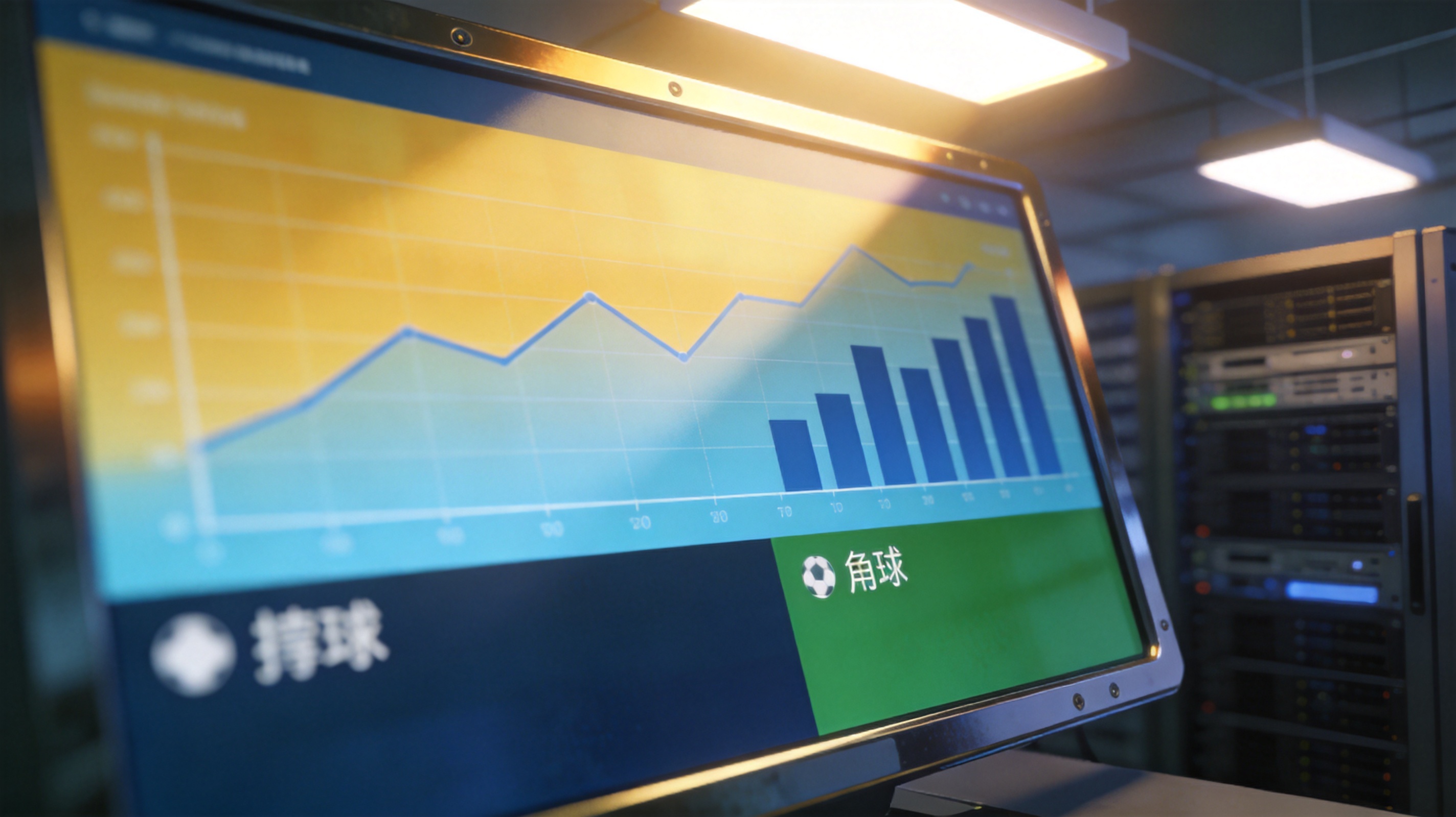 体育数据分析看板上展示的比赛统计图表与数据面板